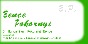 bence pokornyi business card